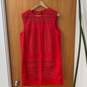 JCrew - Red Sleeveless Lace Dress